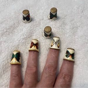 Vintage Butterfly Gold Tone Sewing Thimbles made in Australia